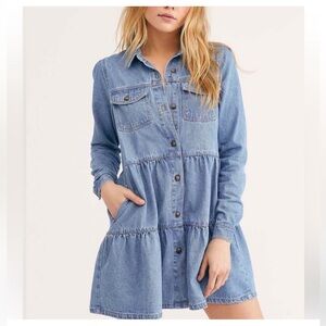 Free People Nicole Denim Shirt Dress